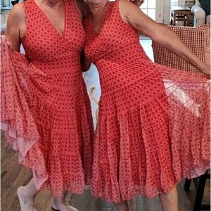 Max Studio Red Tiered Ruffled Sundress